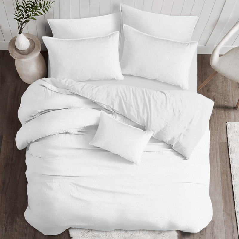 The Tailor s Bed Odessa Bright White Standard Cotton Comforter Set Wayfair Canada